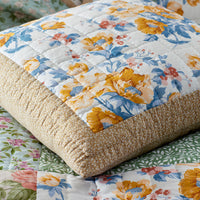 Shoshanna Reversible Patchwork Quilted Sham - Green Multi, Euro,Green Multi