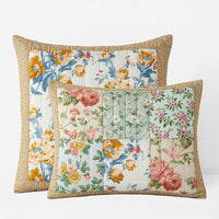 Shoshanna Reversible Patchwork Quilted Sham - Green Multi, Euro,Green Multi