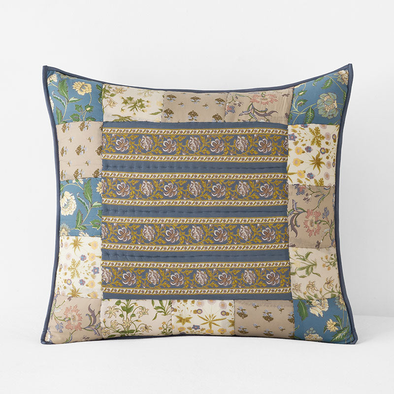 Dorothea Patchwork Quilted Sham - Blue Multi, Euro,Blue Multi