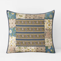 Dorothea Patchwork Quilted Sham - Blue Multi, Euro,Blue Multi