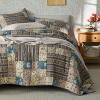 Dorothea Patchwork Quilted Sham - Blue Multi, Standard,Blue Multi