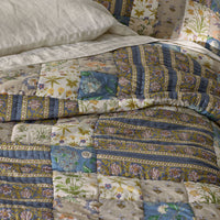 Dorothea Patchwork Quilted Sham - Blue Multi, Standard,Blue Multi