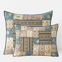 Dorothea Patchwork Quilted Sham - Blue Multi, Standard,Blue Multi