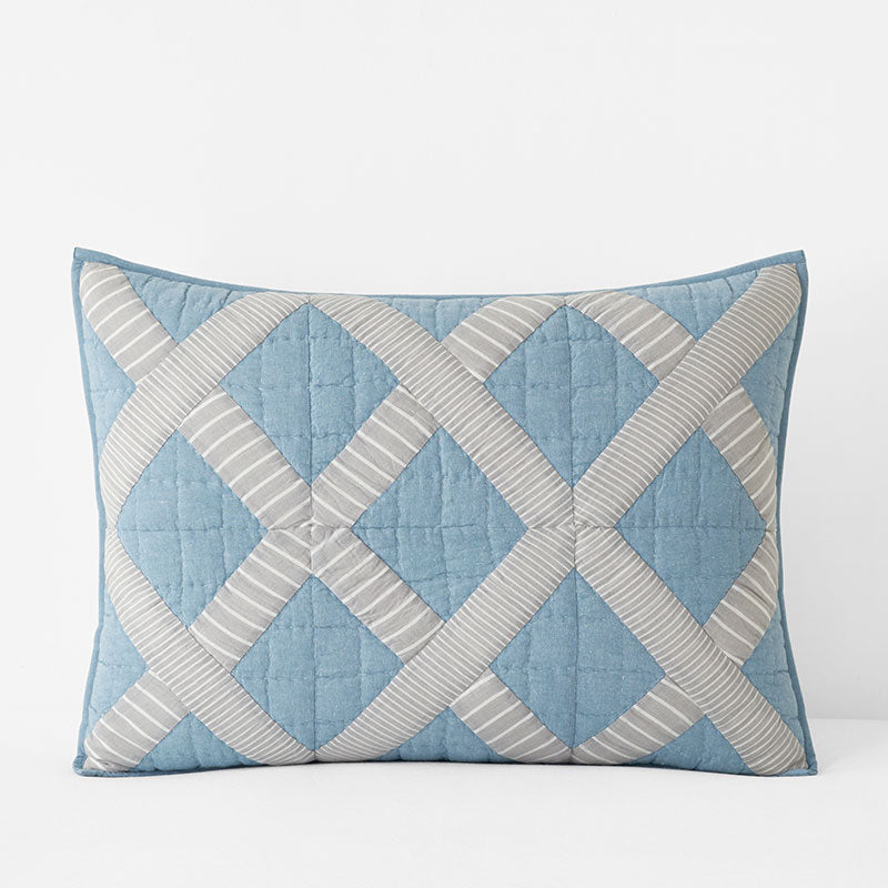 Bahati Quilted Sham - Blue Multi, Standard,Blue Multi