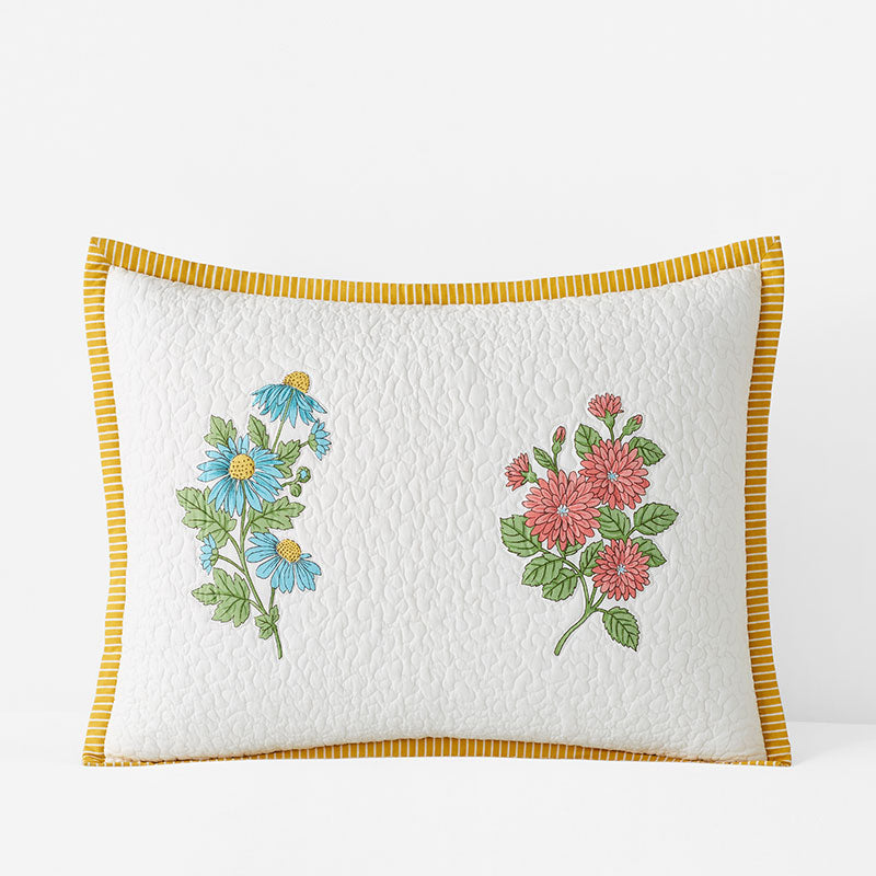 Lily Garden Quilted Sham - White Multi, King,White Multi