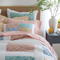 Brenna Patchwork Quilted Sham - White Multi, Standard,White Multi