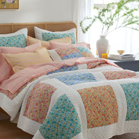 Brenna Patchwork Quilted Sham - White Multi, Standard,White Multi