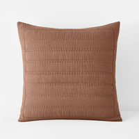 Premium Breathable Washed Linen Solid Quilted Sham - Clay, Standard,Clay