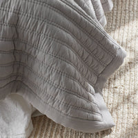 Premium Breathable Washed Linen Solid Quilted Sham - Gray, Standard,Gray