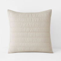 Premium Breathable Washed Linen Solid Quilted Sham - Linen, Euro,Linen