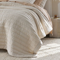 Premium Breathable Washed Linen Solid Quilted Sham - Linen, Standard,Linen