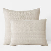 Premium Breathable Washed Linen Solid Quilted Sham - Linen, Standard,Linen