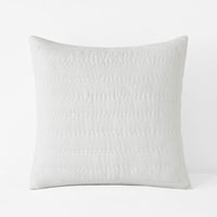 Premium Breathable Washed Linen Solid Quilted Sham - White, Euro,White