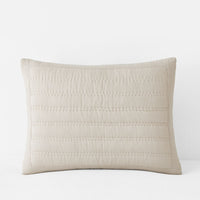 Premium Breathable Washed Linen Solid Quilted Sham - Linen, Standard,Linen