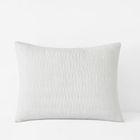 Premium Breathable Washed Linen Solid Quilted Sham - White, Standard,White