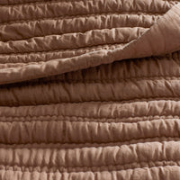 Premium Breathable Washed Linen Solid Quilt - Clay, Full/Queen,Clay