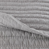 Premium Breathable Washed Linen Solid Quilt - Gray, Full/Queen,Gray