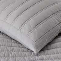 Premium Breathable Washed Linen Solid Quilt - Gray, Full/Queen,Gray