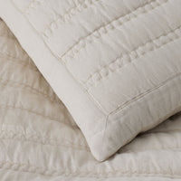 Premium Breathable Washed Linen Solid Quilt - Linen, Full/Queen,Linen