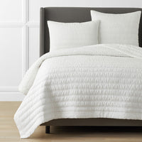 Premium Breathable Washed Linen Solid Quilt - White, Twin/Twin XL,White