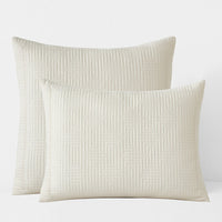 Premium Smooth Cotton Sateen Solid Quilted Sham - Cream, Standard,Cream