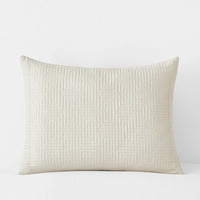 Premium Smooth Cotton Sateen Solid Quilted Sham - Cream, Standard,Cream