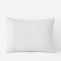 Premium Smooth Cotton Sateen Solid Quilted Sham - White, Standard,White