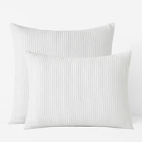 Premium Smooth Cotton Sateen Solid Quilted Sham - White, Standard,White
