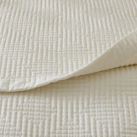 Premium Smooth Cotton Sateen Solid Quilt - Cream, Full/Queen,Cream