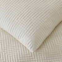 Premium Smooth Cotton Sateen Solid Quilt - Cream, Full/Queen,Cream