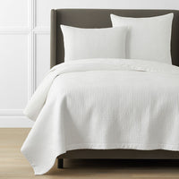 Premium Smooth Cotton Sateen Solid Quilt - White, Full/Queen,White