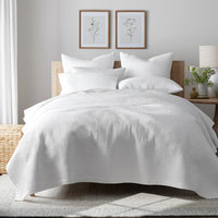 Premium Smooth Cotton Sateen Solid Quilt - White, Full/Queen,White