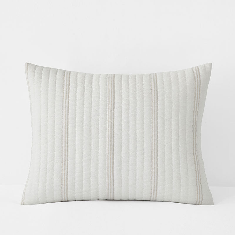 Stripe Quilted Sham - Awning Stripe, Standard,Awning Stripe