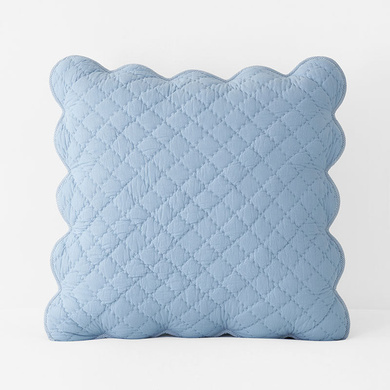 Scallop Quilted Sham - Blue Sea, Euro,Blue Sea