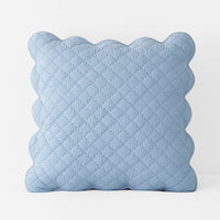 Scallop Quilted Sham - Blue Sea, Euro,Blue Sea