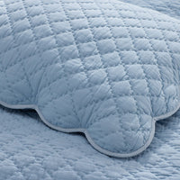 Scallop Quilted Sham - Blue Sea, Standard,Blue Sea