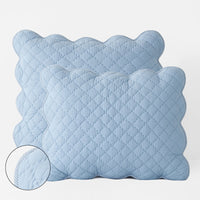 Scallop Quilted Sham - Blue Sea, Standard,Blue Sea