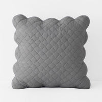 Scallop Quilted Sham - Gray, Euro,Gray