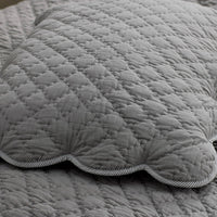 Scallop Quilted Sham - Gray, Standard,Gray