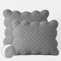 Scallop Quilted Sham - Gray, Standard,Gray