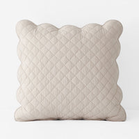 Scallop Quilted Sham - Linen, Euro,Linen