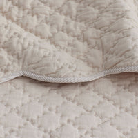 Scallop Quilted Sham - Linen, Standard,Linen