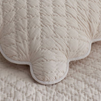Scallop Quilted Sham - Linen, Standard,Linen
