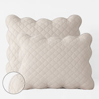Scallop Quilted Sham - Linen, Standard,Linen