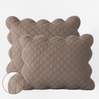 Scallop Quilted Sham - Pinecone, Standard,Pinecone