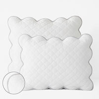 Scallop Quilted Sham - White, Standard,White