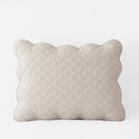 Scallop Quilted Sham - Linen, Standard,Linen