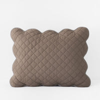 Scallop Quilted Sham - Pinecone, Standard,Pinecone