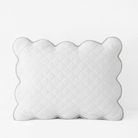 Scallop Quilted Sham - White, Standard,White