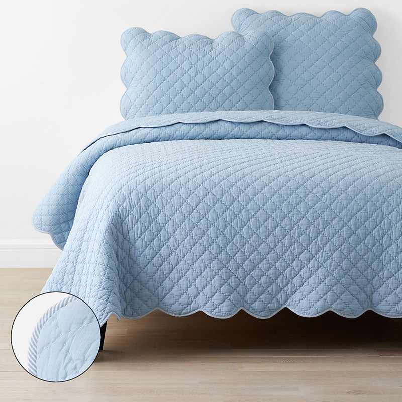 Scallop Quilt - Blue Sea, Full/Queen,Blue Sea